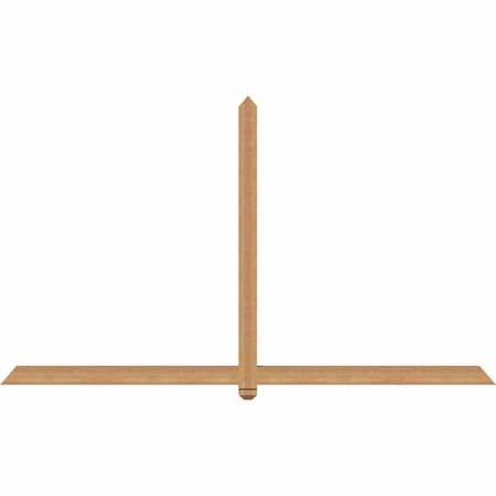 Ekena Millwork Eugene Smooth Timber Gable Bracket, Western Red Cedar, 96"W x 56"H x 3 1/2"D x 3 1/2"F, 14/12 Pitch GBW096X56X0404EUG00SWR